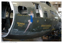 B-17F 'Memphis Belle' undergoing restoration at the National Museum of the Air Force on July 15, 2011