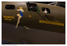 B-17F 'Memphis Belle', fully restored, on static display at the National Museum of the Air Force on May 21, 2018