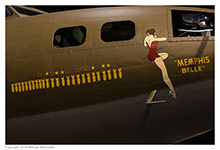 B-17F 'Memphis Belle', fully restored, on static display at the National Museum of the Air Force on May 21, 2018