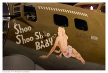 B-17G Flying Fortress 'Shoo Shoo Shoo Baby' on static display at the National Museum of the Air Force on November 28, 2010