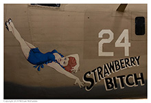 B-24D Liberator 'Strawberry Bitch' on static display at the National Museum of the Air Force on May 21, 2018