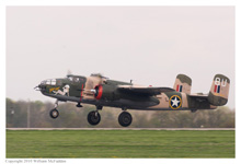 B-25J Mitchell 'Yellow Rose' at Grimes Field, Urbana, Ohio, on April 16, 2010