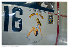 C-1A 'Mudflap Girl' on static display at the Champaign Aviation Museum on March 15, 2023