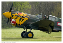 P-40K Warhawk 'Aleutian Tiger' at the 2012 Gathering of B25s at Grimes Field, Urbana, Ohio on April 15, 2012