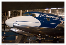 Presidential Aircraft VC-118 'The Independence' on static display at the National Museum of the Air Force on November 28, 2010; this aircraft served President Harry Truman from 1947 through 1953